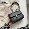 Bolsas de ombro CVVO GLMC Padrão de pedra Mini bolsa crossbody de couro para mulheres 2024 Bolsas simples de corrente de moda e bolsas