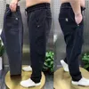 Jeans para hombres Harajuku estirado Corea Streetwear Solid Dewim Solid Dewist para hombres PRIMAVERA SUMERA NUEVA TALLA PUENTA 7XL 8XL Pantalones casuales Q240427
