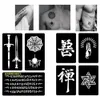 Tatuagem Transfer 22 Estilo pequeno Airbrush Tattoo Stencils para mulheres Modelo de desenho de desenho de tatuagens de tatuagem para tatuagens de glitter paiting 240426