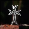 Pendant Necklaces Fashion 316L Stainless Steel Armenian Orthodox Cross Necklace Party Chain Couples Jewelry Gifts For Man Drop Delive Dh0Xa