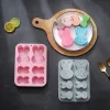 Schimmelpilze 6 Hohlraum Kaninchen Silikon Kuchen Schimmel Babynahrung Herstellung Schimmel DIY Bunny Pudding Gelee Süßigkeiten Schokoladenform Brot Backwerkzeug