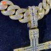 Lifeng Jewelry Custom 18K Gold Hiphop Jewelry Iced Our Vvs Moissanite Silver 25 mm Miami Cuban Link Set Cross Jesus Charm