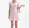Liten doftstil rosa glittrande pärla design självport * rait liten doftstil kort stickad klänning