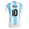 24 25 Argentina a 3 stelle maglie da calcio Messis Fan Player Versione Di Maria Mac Allister Dybala Romero Martinez de Paul Maradona Child Kid Kit Kit Men Women Football Shirt