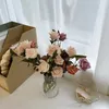 Dekoratif çiçekler yapay ipek gül buket vintage sahte çiçek bitkileri ev vazo çiçek aranjman düğün masa centerpieces dekor