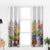 Vorhang Aquarell Landgarten Pflanzen Blumen Fenster Vorhänge für Wohnzimmer Küche Schlafzimmer Dekorative Behandlungen