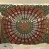 Tapissries Indian Hippie Bohemian Psychedelic Golden Blue Peacock Mandala Wall Hanging Fine Art Home Decor Tapestry