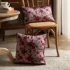 Pillow Decoration Home Red Vintage Flower Throw Pillows Living Room Sofa Removable And Washable Headboard