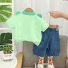 Vêtements ensembles d'été bébé garçons enfants dessin animé grenouille short à manches courtes 0-4 ans vêtements pour enfants