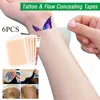 Tatueringsöverföring Ny 6st Portable Watertproof Flaw Birth Mark Dolande tatuering Cover Up Skin Color Scar Concealer klistermärke 240426