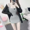 Vrouw kleding casual jurken korte mouw zomerse damesjurk Camisole rok open meter slanke stijl met budge ontwerper dame sexy jurken a022