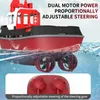 RC Tugboat 2.4G Remote Control Ship Dual Motor Power Proportionally Adjustable Steering Sealed Waterproof Structure Speed Boat 240417