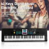 Keyboards 61 Key Electronic Keyboard with Digital Display Screen Kid Multifunctional Electric Piano with Microphone Interface for Beginner