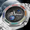 Montre-bracelets Watch mécanique entièrement automatique pour hommes étanche en acier inoxydable en acier inoxydable Rétrofeule Night Light Light Sun Moon Stars