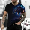T-shirts masculins 3D Lightning Leopard Mens T-shirt T-shirt Fashion Street Hip Hop T-shirt Summer Ocbasy Owck à manches courtes