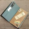 Pasta de tela no bloco de notas para travler notebook l/m tamanho de papelaria bolsa de visita cartão de visita zíper bolsa
