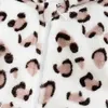 Rompers Winter Leopard Print Clothing Spring Flanell Baby Boy and Girl Clothing Cartoon 0-18 månader gammal nyfödd baby långärmad softl24f