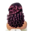 Synthetic Wigs DreamDiana 100% Human Hair Double Pull Bounce Wave Wig 250 Density 13X4 HD Ombre Thick Full Remi Indian Curly Q240427