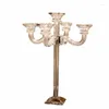 Candlers transparents K9 Crystal Glass Solder 5-Arms Stand de 42,5 cm de haut de mariage Candelabra Stick Home Decor