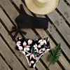 Swimwear femminile da bagno a una spalla Bikini 2024 Swimsuit Swimsuit Sexy Plus size Donne Bikini a bassa vita Push Up Bahitng Suit Beach Wear Biquini