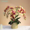 Fiori decorativi Phalaenopsis Orchid Flower Branch (7 fiori/stelo) 78 cm 3d Touch Office Decorazione della casa Centrotavola