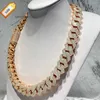 Mais grosso 20mm 4 linhas diamante 925 prata esterlina gelada paving cenário vvs moissanite cuban link cadeia