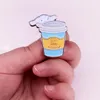 Cinnamoroll Emamel Pin Dog Drink Milk Tea Tea Late Label Значок комедийный сериал Cartoon Brooch модные украшения подарки