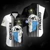 Camisas casuais masculinas 2024 camisa havaiana Guatemala Flag 3D Impressão Havaí Nome personalizado e tampas de manga curta feminina