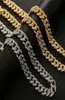 Bling Crystal Punk Stainless Steel Necklace for Men Women Cuban Link Chain Choker Fashion Party Jewelry Golden Necklaces3086608