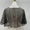 Schals Mode 1920er Jahre Vintage Women Flapper Schal -Perlen -Dekoration Schwarzer Spitze kurzes Umhang