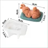 Stampi 3d a forma di sonno dormiente cucina stampo silicone cucina fai -da -da -te cottura al cioccolato stampo a mano sapone facrinetto cronometro utensile argilloso