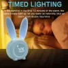 Accessoires mignons lapin en silicone lampe nocturne et le réveil