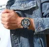 Relógios de pulso Curren Mens Casual Sports Sapatos Blue Top Luxo Militar de couro Militar Watch Mens Assista Moda Timing Watch Q240426