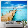 Tapices Hawaii Beach Scenery Tapestry Cartoon Santa Ocean Sea Palm Tree Sailboat Autumn Winter Forest Landscape Wall Decoración del hogar