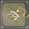 Egipcio El ojo de Horus Collar colgante para mujeres/hombres 14k Gold de oro amarillo Collar Collar helado Hip Hop Hop Egipto Joyería 410