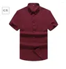 Herren -Hemd -Shirts Sommer -Männer -Shirt Kurzarm Plus Größe Big 8xl Hochzeit 9xl 10xl 12xl formelle Bürogeschäft Marine Blau Schwarz