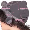 Synthetic Wigs Pixie short African curly Bob human hair wig with bangs suitable for Brazilian women Remi to wear then natural brown twisted Q240427