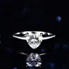 Ring S925 Sier Mosang Diamond Herzförmige Liebe Frauen Ring Seiko Heavy Industry 2 Mosang Live-Sendung