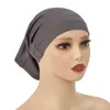 Bandanas Durag Fahion Muslim pannband hatt kvinnor pannband hatt kemisk hatt hårvård fast färg turbo hatt justerbar 240426