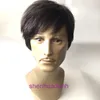 Wig Wig White Head Abch Black and Mixed Color Hair Human Cath Short 30%