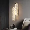 Wandlampe FKL Moderner kristall goldener Chrom einfacher Wohnzimmer TV Hintergrund Augh