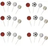 Forniture per feste 24pcs Basketball Baseball Volyball Calcio Cupcake Toppers Sports a tema Picks per il compleanno dei bambini