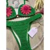 Femmes de maillot de bain micro bikini ensembles sexy fleur mujer crochet maillot de bain réglable tasse de plage de plage