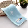 Handtuch 1pcs Weihnachtshandgesicht Baumwoll Schneemann Waschen Waschanweis Küchentücher Badezimmer Jahr Geschenk 25x50 cm