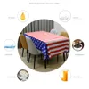 Table Cloth Rectangular American Flag Design Plastic Tablecloth Star And Striped Fitted 6 Foot