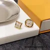 Projektant biżuterii 18k złota luksusowa marka kwiat stadnina okrągłe geometryczne kobiety kryształowe kolczyki na przyjęcie weselne na wesele imprezy prezenty z pudełkiem