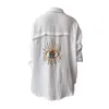 Women's Blouses Women Shirt Coat Sequined Eye Decor For Spring Summer Lapel Cover Up With Long Sleeve Single Breasted Design