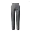 Women's Pants Split Suit High Waist Slimming Draping Professional Cigarette Casual Cropped Ankle-Tied Straight