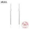 Boucles d'oreilles SMJE REAL 925 STERLING Silver Simple Bar pour les femmes Long Stick Stick Géométrie en gros Brincos Bijou