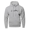 Sweatshirts heren hoodies sweatshirts berg hartslag hoodie heren sweatshirt sound ray chart hoodie winter en herfst gedrukt zwart grijs sweatshirt 240425